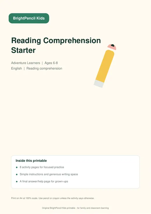 Reading Comprehension Starter